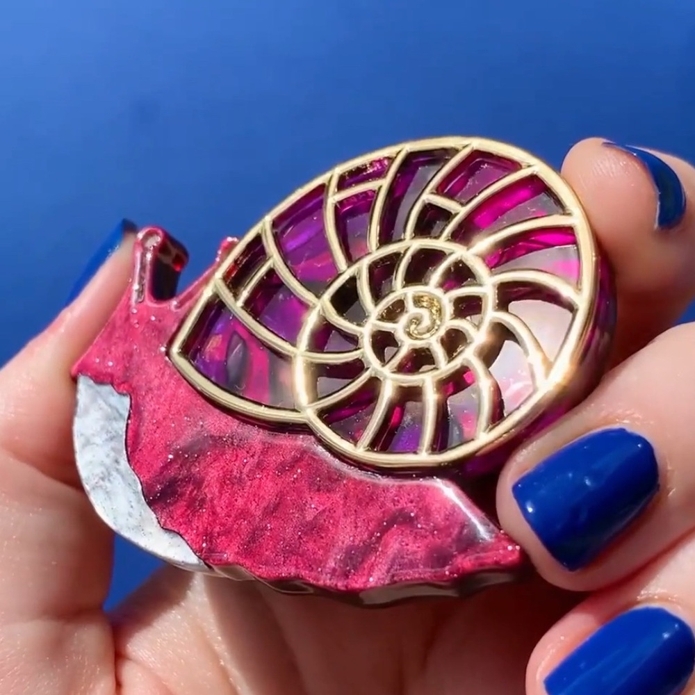 New In Box Erstwilder Painted Shell Brooch